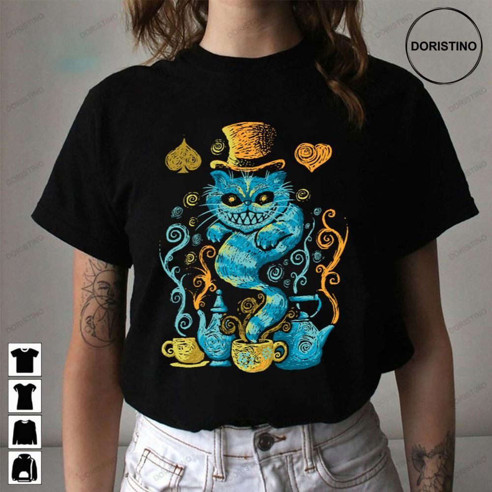 A Starry Night Cat Alice In Wonderland Limited Edition T-shirts